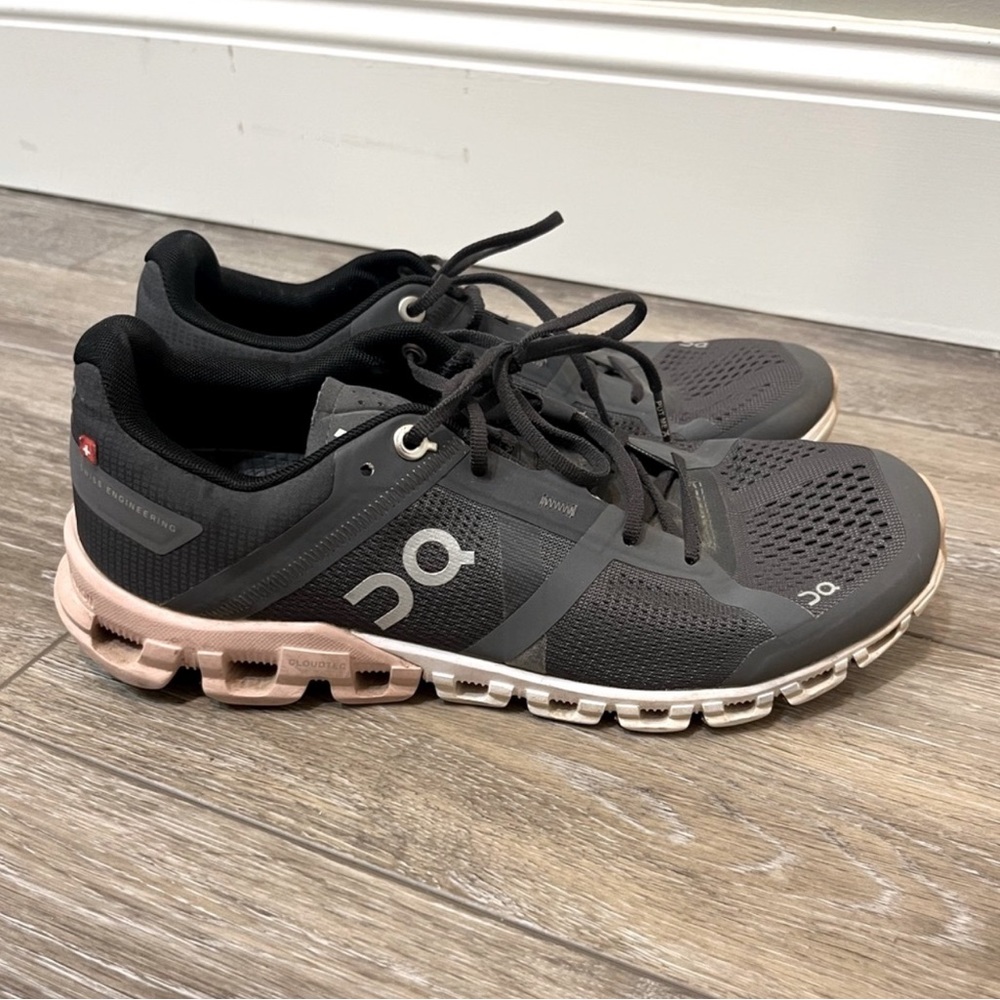 On Running Cloudflow Mesh Rock Rose Trainers